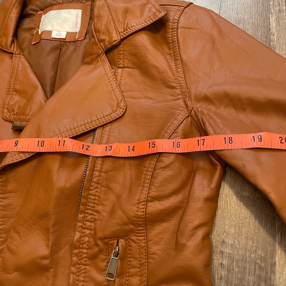 Brown Faux Leather Jacket Small - Picture 4 of 9